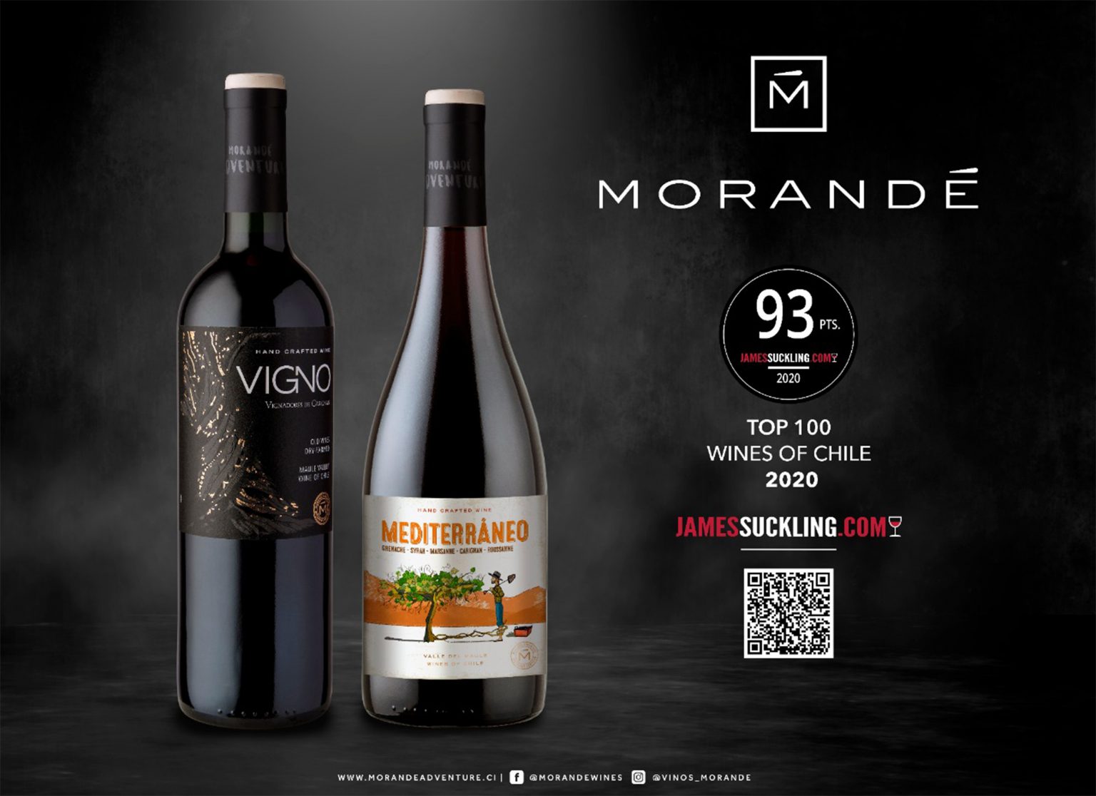 James Suckling includes two of Viña Morandé’s outstanding wines in his